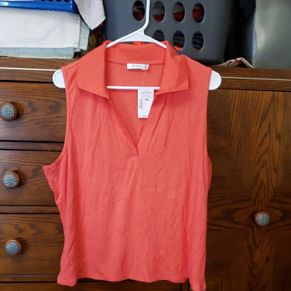 Ricki's Coral Sleeveless Blouse